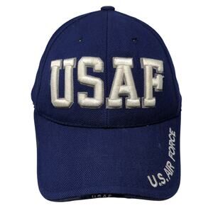 U.S. Air Force Strapback Baseball Cap Blue One Size Embroidered Rapid Dominance